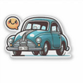 かわいいマンガの車のステッキ シール (正面)