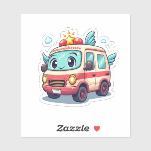 かわいいマンガの車のステッキ シール (シート)