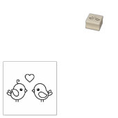 かわいいマンガの鳥のペア|過去記事 ラバースタンプ (押印)