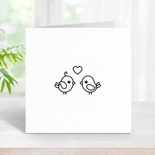 かわいいマンガの鳥のペア|過去記事 ラバースタンプ