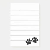 かわいいマンガの黒い子犬の前足のプリントが並ぶ ポストイット (正面)