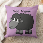 かわいいマンガの黒い羊の名前 クッション (ブランケット)