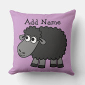 かわいいマンガの黒い羊の名前 クッション (正面)