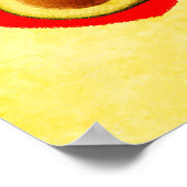 かわいいマンガアボカドの赤いハート絵画ズ ポスター (角)