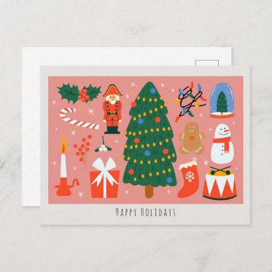 かわいいマンガアートクリスマスポストカード シーズンポストカード (正面/裏面)