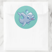 かわいいマンガイルカ ラウンドシール (バッグ)