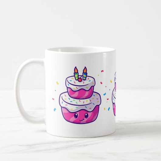 かわいいマンガケーキ コーヒーマグカップ (左)