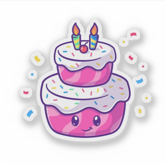 かわいいマンガケーキ シール (正面)