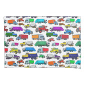 かわいいマンガスタイルトラックイラスト 枕カバー (正面)