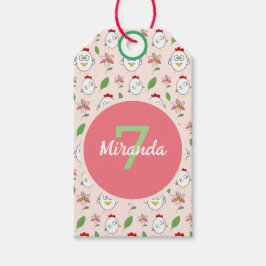 かわいいマンガチキンイラストレーション ギフトタグ