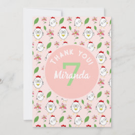 かわいいマンガチキンイラストレーション サンキューカード