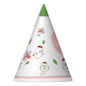 かわいいマンガチキンイラストレーション パーティーハット (左)