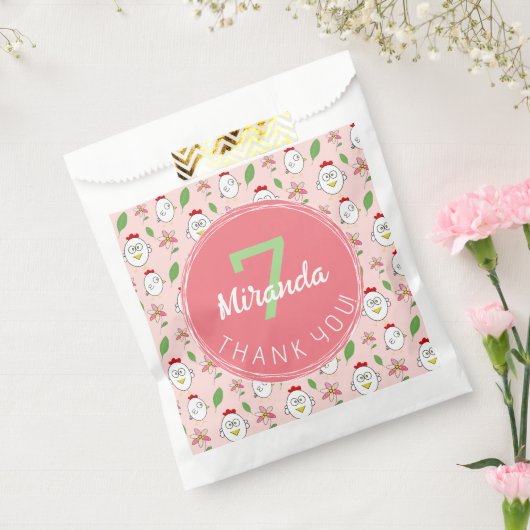 かわいいマンガチキンイラストレーション フェイバーバッグ (封をした状態)