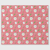 かわいいマンガチキンイラストレーション ラッピングペーパー (フラット)