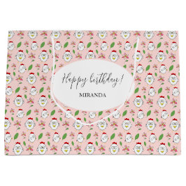 かわいいマンガチキンイラストレーション ラージペーパーバッグ