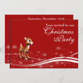 かわいいマンガトインデアクリスマスパーティの招待状 招待状 (正面/裏面)