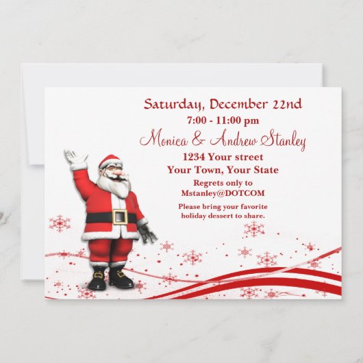 かわいいマンガトインデアクリスマスパーティの招待状 招待状 (裏面)