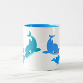 かわいいマンガドルフィンファミリー ツートーンマグカップ (中央)