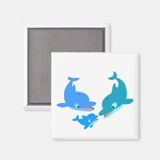 かわいいマンガドルフィンファミリー マグネット (正面/裏面)