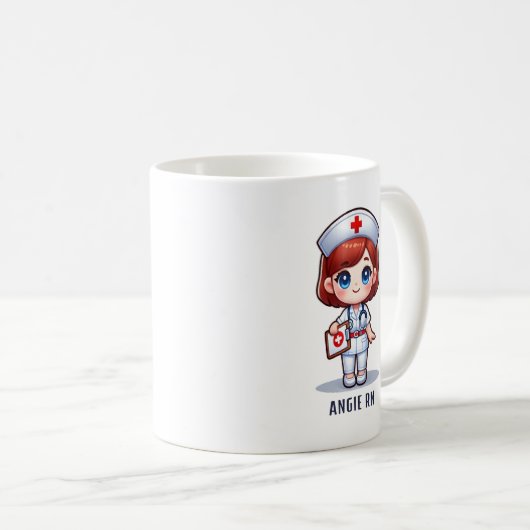 かわいいマンガナースと赤毛ブルーアイズカスタム コーヒーマグカップ (正面右)