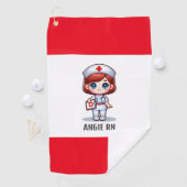 かわいいマンガナースと赤毛ブルーアイズカスタム ゴルフタオル (インサイチュ)