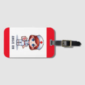 かわいいマンガナースと赤毛ブルーアイズカスタム ラゲッジタグ (正面横)