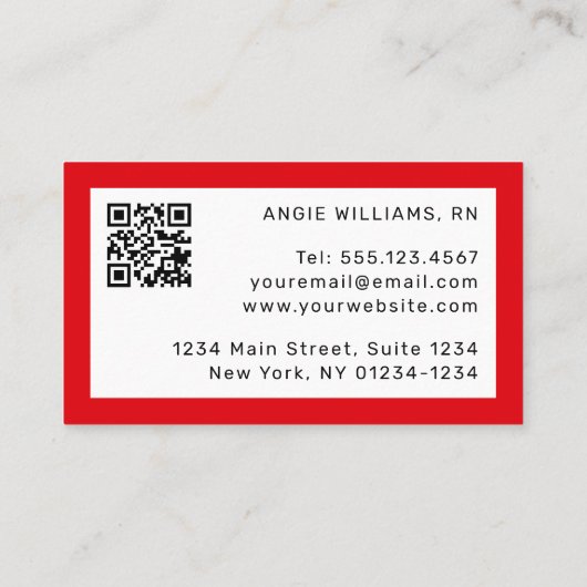 かわいいマンガナースと赤毛ブルーアイズカスタム 名刺 (裏面)