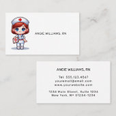 かわいいマンガナースと赤毛ブルーアイズカスタム 名刺 (正面/裏面)