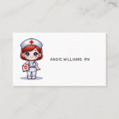 かわいいマンガナースと赤毛ブルーアイズカスタム 名刺 (正面)