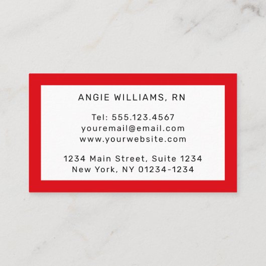 かわいいマンガナースと赤毛ブルーアイズカスタム 名刺 (裏面)