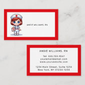 かわいいマンガナースと赤毛ブルーアイズカスタム 名刺 (正面/裏面)