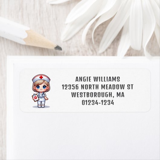 かわいいマンガナースレッドヘアブルーアイカスタムズ ラベル (インサイチュ)