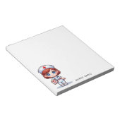 かわいいマンガナースレッドヘッドブルーアイズカスタム ノートパッド (アングル)