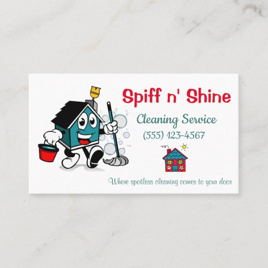 かわいいマンガハウスデザイン清掃サービス 名刺 (正面)