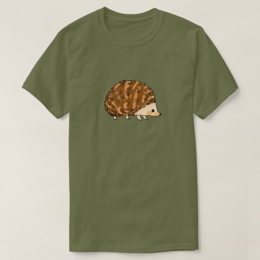 かわいいマンガハリネズミイラストレーション Tシャツ (デザイン正面)