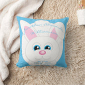 かわいいマンガバニーブルーベビー統計装飾用クッション クッション (ブランケット)