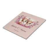 かわいいマンガバンビ愛好家ハートバレンタインデー タイル (側面)