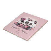 かわいいマンガパンダ愛好家ハートバレンタインデー タイル (側面)