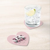 かわいいマンガパンダ愛好家ハートバレンタインデー ペーパーコースター (インサイチュ)