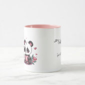 かわいいマンガパンダ愛好家ハートバレンタインデー マグカップ (中央)