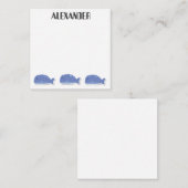 かわいいマンガパーソナライズされたクジラ ノートカード (正面/裏面)