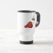 かわいいマンガビーとフルーティーなイチゴデザイン トラベルマグ (正面右)