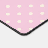 かわいいマンガピンクのフローラフラミンゴと水玉模様 デスクマット (コーナー)