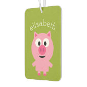 かわいいマンガファームピグ – ピンクとライムグリーン カーエアーフレッシュナー (左)