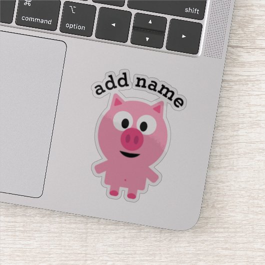 かわいいマンガファームブタと名前をカスタムする シール (詳細)