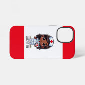 かわいいマンガブラックナースブラウンヘアアイズカスタム iPhoneケース (裏面横)