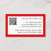 かわいいマンガブラックナースブラウンヘアアンドアイカスタムズ 名刺 (裏面)