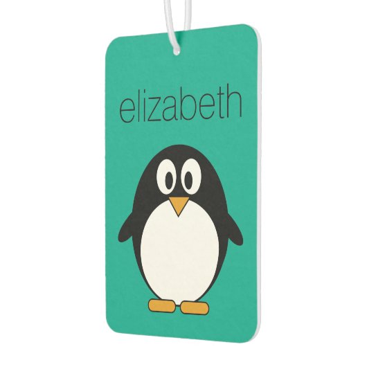 かわいいマンガペンギンと黒 カーエアーフレッシュナー (左)