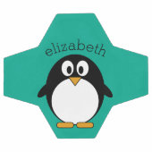 かわいいマンガペンギンと黒 サッカーボール (フラット)