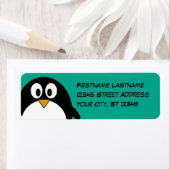 かわいいマンガペンギンと黒 ラベル (インサイチュ)